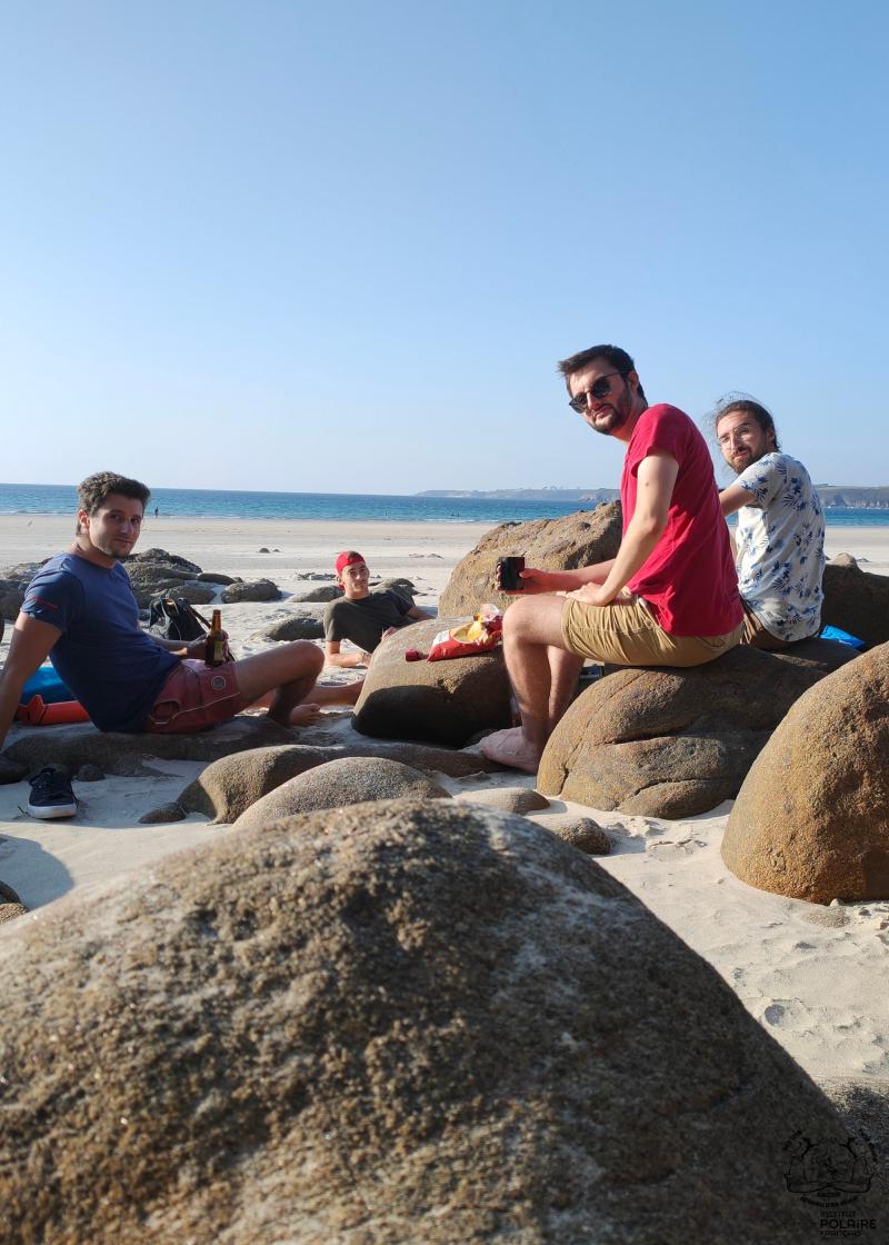 Chilling at the beach with the other IT guys